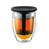 BISTRO Glass, double wall, 0.35 l, 12 oz and tea strainer